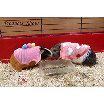 CooShou 4 Pieces Bunny Clothes for Rabbits- Small Animal Guinea Pig Warm Vest Clothes Costume Soft T-Shirt for Kitten Ferret Chihuahua Puppy Mini Dog and Small Animals XXS