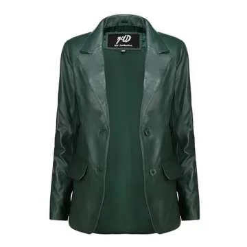 Jild Classic 2-Button Lambskin Leather Blazer - Timeless Elegance for Women