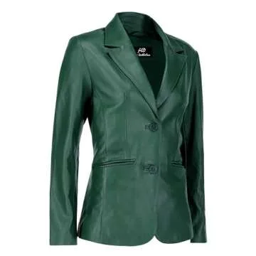 Jild Classic 2-Button Lambskin Leather Blazer for Women