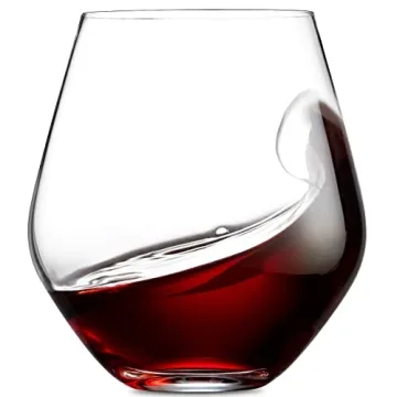 Godinger Stemless Wine Glasses Set - 17oz Elegant Design