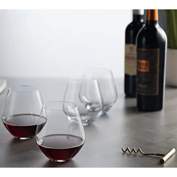 Godinger Stemless Wine Glasses Set - 17oz Elegant Design