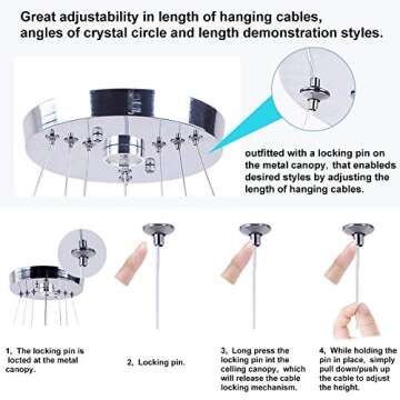 Elegant Winretro 3 Ring Heart Crystal Chandelier