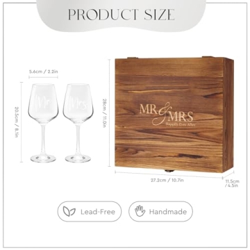 Mr & Mrs Wine Glasses Set of 2 for Weddings