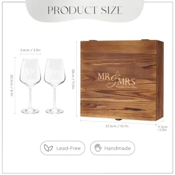 Mr & Mrs Wine Glasses Set of 2 for Weddings