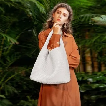 Women Vegan Leather Hand-Woven Tote Bag - Chic Style & Functionality