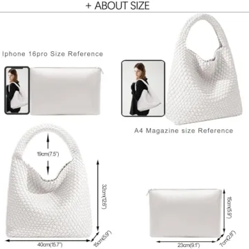 Women Vegan Leather Hand-Woven Tote Bag - Chic Style & Functionality