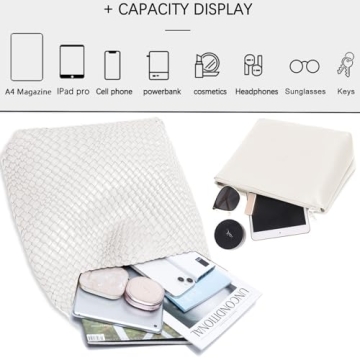 Women Vegan Leather Hand-Woven Tote Bag - Chic Style & Functionality