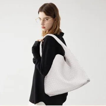 Women Vegan Leather Hand-Woven Tote Bag - Chic Style & Functionality
