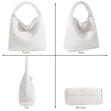 Women Vegan Leather Hand-Woven Tote Bag - Chic Style & Functionality