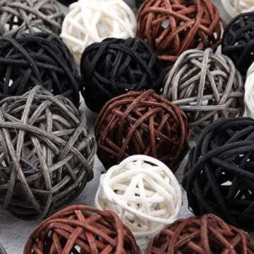 36 Wicker Rattan Balls for Home Decor and Crafts