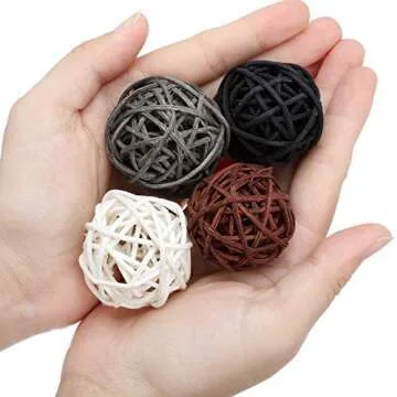 36 Wicker Rattan Balls for Home Decor and Crafts