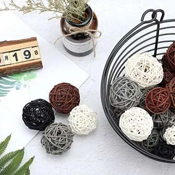 36 Wicker Rattan Balls for Home Decor and Crafts