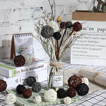 36 Wicker Rattan Balls for Home Decor and Crafts