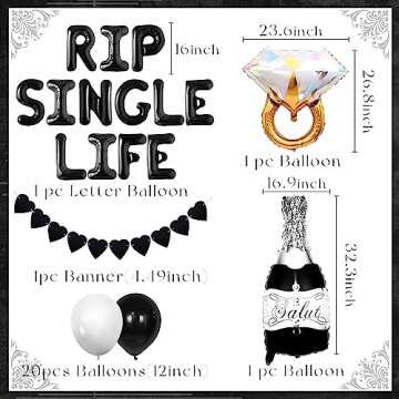 LaVenty Rip Single Life Bachelorette Party Decoration Gothic Bachelorette Party Decorations Bachelor...