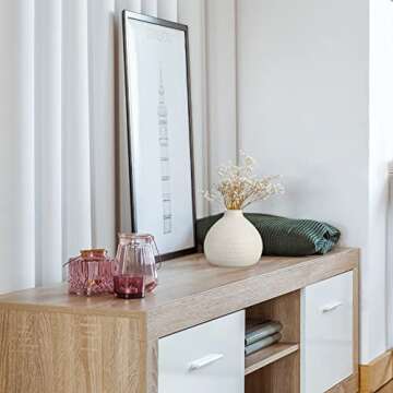 Decorative White Ceramic Vases Set of 2 Small Bud Vases for Rustic Home Decor Narrow Mouth Floral Vases for Flower Arrangement Table Centerpieces Farmhouse