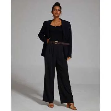 FUNYYZO Women's High-Waisted Wide Leg Pants – Comfortable & Stylish Trousers for Work