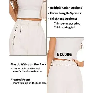 FUNYYZO Women's Stylish High Elastic Waisted Wide Leg Pants