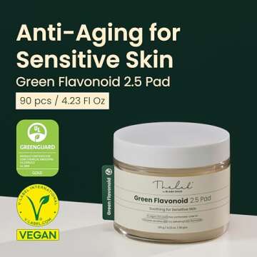 THE LAB BY BLANC DOUX Green Flavonoid 2.5 Toner Pads (90 pcs.) - Gentle Soothing & Calming, Infused ...