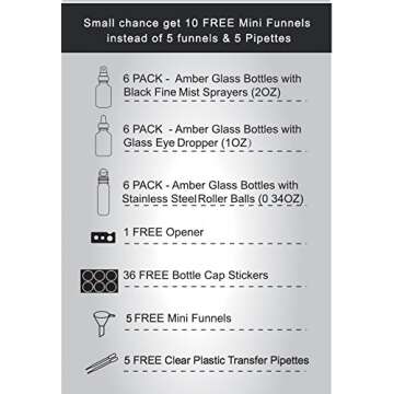 Youngever 18 Amber Glass Essential Oil Bottles Bundle