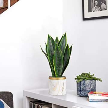 Briful Faux Snake Plant 16in Stunning Indoor Decor