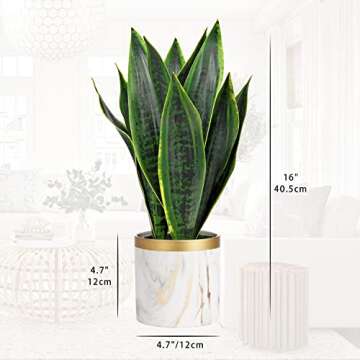 Briful Faux Snake Plant 16in Stunning Indoor Decor