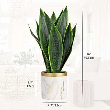 Briful Faux Snake Plant 16in Stunning Indoor Decor