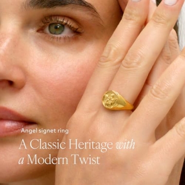 BENIQUE Tarnish-Resistant Gold Silver Signet Ring