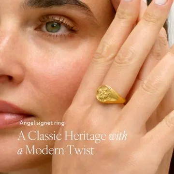 BENIQUE Tarnish-Resistant Gold Silver Signet Ring