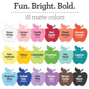 Apple Barrel, Pastel Dreams & Vivid Wonders Collection Acrylic Craft Paint, PROMOTCK, 2 fl oz each, 18 assorted matte colors, 18 count