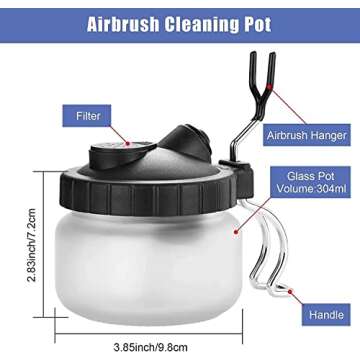 JOYABEST Multi-Purpose AirbrushCleaning Pot Airbrush Washing Tool, Spray Gun CleanerAir BrushGlassJa...