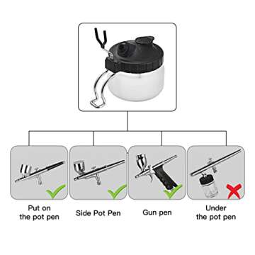 JOYABEST Multi-Purpose AirbrushCleaning Pot Airbrush Washing Tool, Spray Gun CleanerAir BrushGlassJar with Holder Station