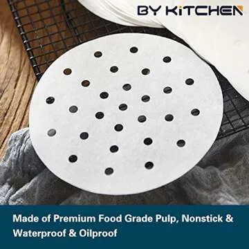 Premium Air Fryer Parchment Paper 6 inch Set of 100