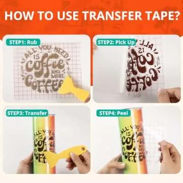 YRYM HT Vinyl Transfer Tape, Medium Tack, Red Grid, 12" x 12 FT, for Cricut Signs, Stickers, Decals, Walls, Doors & Windows