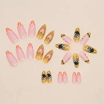 Cute Halloween Press on Nails with Spooky Designs Available