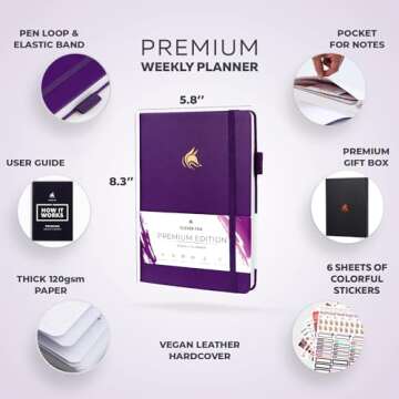 Clever Fox Planner Premium Edition – Undated Luxurious Weekly & Monthly Planner to Increase Produc...