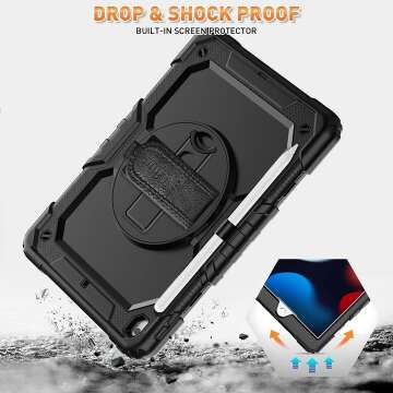 Heavy Duty iPad Case with Strap and Kickstand