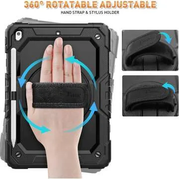 Heavy Duty iPad Case with Strap and Kickstand