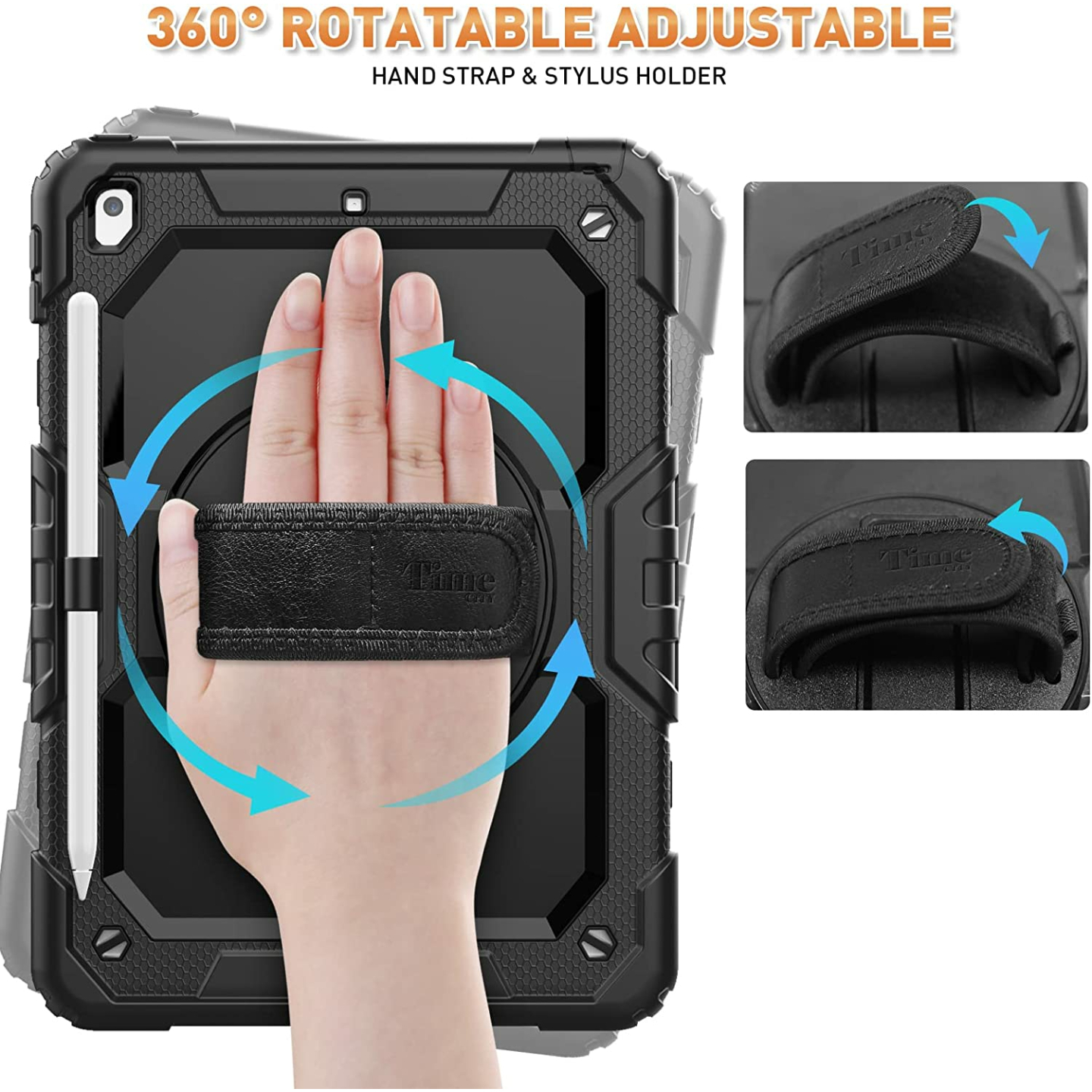 Heavy Duty iPad Case with Strap and Kickstand