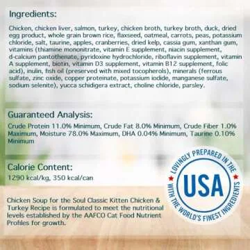Chicken Soup For The Soul Classic Wet Kitten Food, Chicken & Turkey Pate, 5.5 Ounce Can (Pack of 24) | Soy Free, Corn Free, Wheat Free, Canned Cat Food Made with Real Ingredients