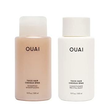 OUAI Thick Shampoo and Conditioner Set for Nourished Hair
