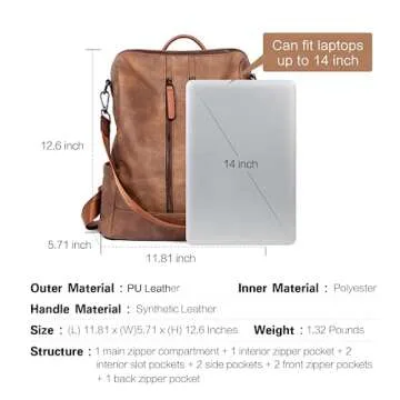 CLUCI Stylish Convertible Leather Backpack for Women