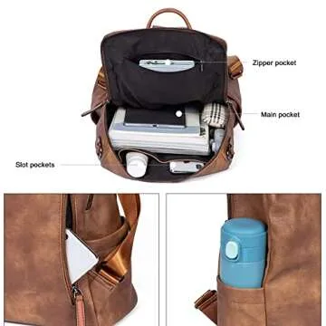 CLUCI Stylish Convertible Leather Backpack for Women