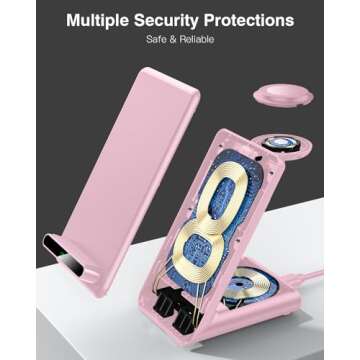 Wireless Charging Station,3 in 1 Wireless Charging Stand Made for Apple Watch Ultra 10 9 8 7 6 SE 5 4 3,Fast Wireless Charger Made for iPhone 16/15/14/13/12/11/X,for AirPods Pro(with Adapter)