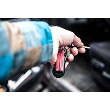 LEATHERMAN, Squirt PS4 Keychain Multitool with Spring-Action Scissors and Aluminum Handles, Built in the USA, Black