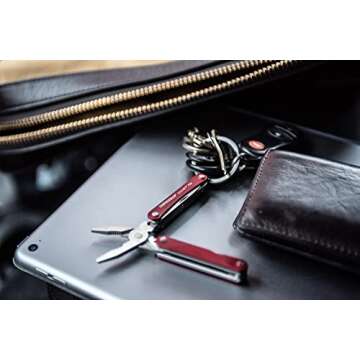 LEATHERMAN, Squirt PS4 Keychain Multitool with Spring-Action Scissors and Aluminum Handles, Built in the USA, Black