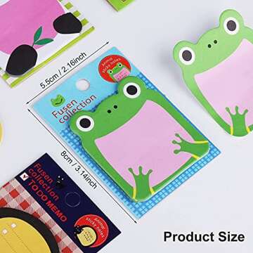 Molain Cute Sticky Notes 16 Pieces Cartoon Sticky Notes Animals Shape Markers Flags Self-Stick Memo Pads Students Home Office Roommates Gifts Tab Supplies
