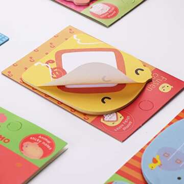 Molain Cute Sticky Notes 16 Pieces Cartoon Sticky Notes Animals Shape Markers Flags Self-Stick Memo Pads Students Home Office Roommates Gifts Tab Supplies
