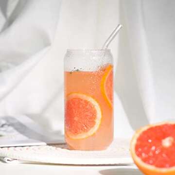 Stylish Kxuhivc 16oz Drinking Glass with Straw and Lid