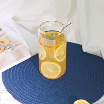 Stylish Kxuhivc 16oz Drinking Glass with Straw and Lid