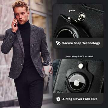 SERMAN BRANDS AirTag Wallet - RFID Blocking Mens Minimalist Money Clip Wallet for Airtag - Full Grain Leather - Slim Bifold. Front Pocket Apple Air tag Wallets for men. Gift (Texas Transformer Air)